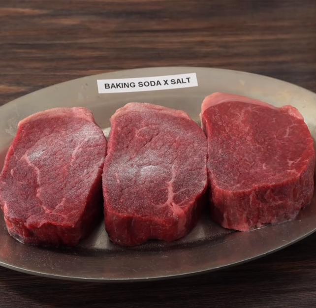 Man puts baking soda on 1 steak and end result was more than he