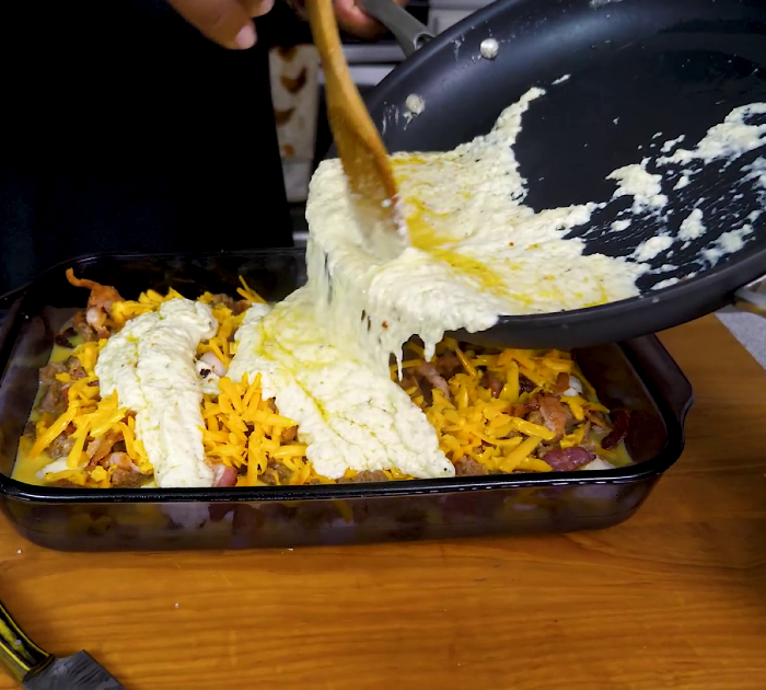 Man shares his recipe for the ultimate sausage buscuit and gravy casserole